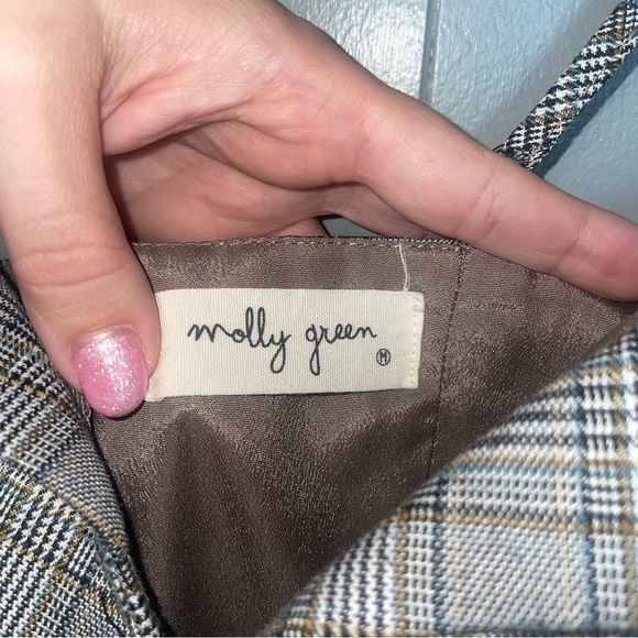 Molly Green Gray Plaid Mini Dress Medium - Picture 6 of 10
